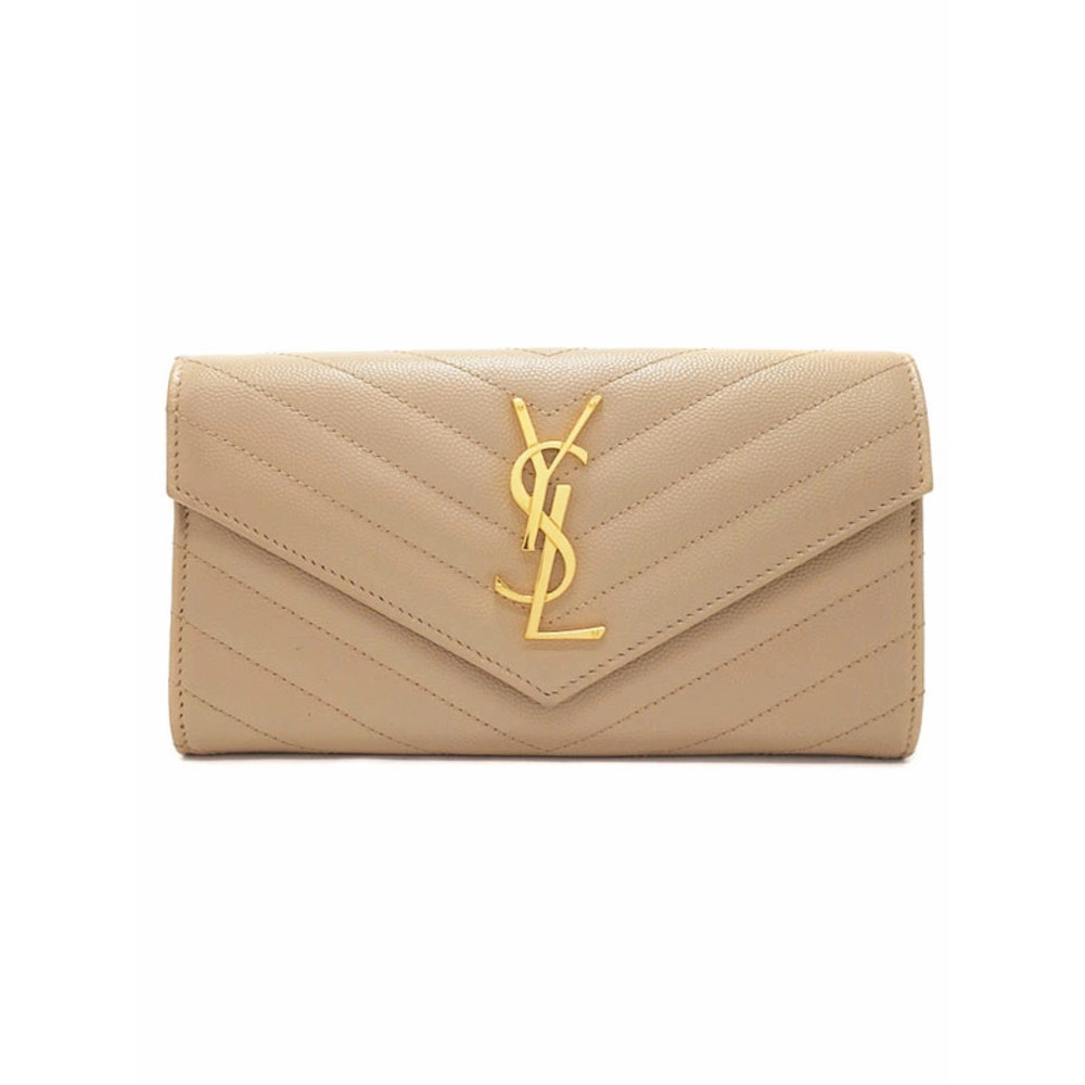 SAINT LAURENT Paris Monogram Flap Wallet Bi fold Long